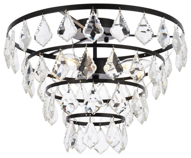 Evan 16" Flush Mount, Black