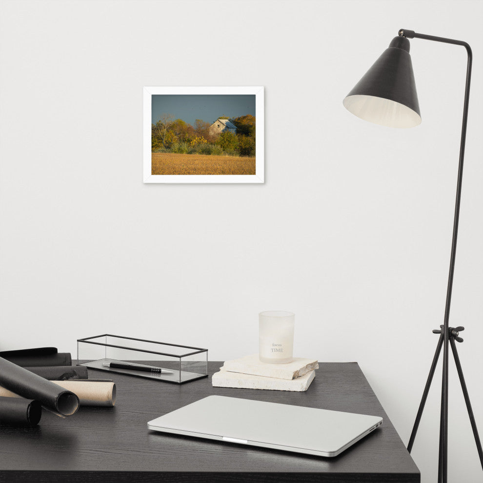 Abandoned Barn In The Trees Framed Photo Paper Wall Art Prints, White, 8" X 10"