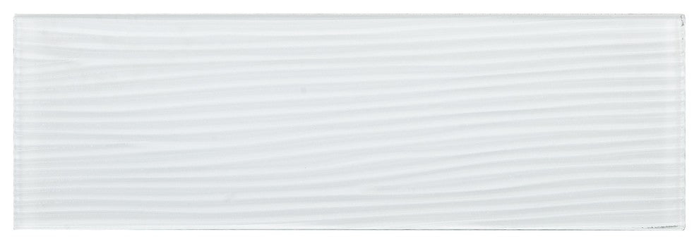 4"x12" Crystal Glass Tile, Set of 12 (4 sq ft), White River