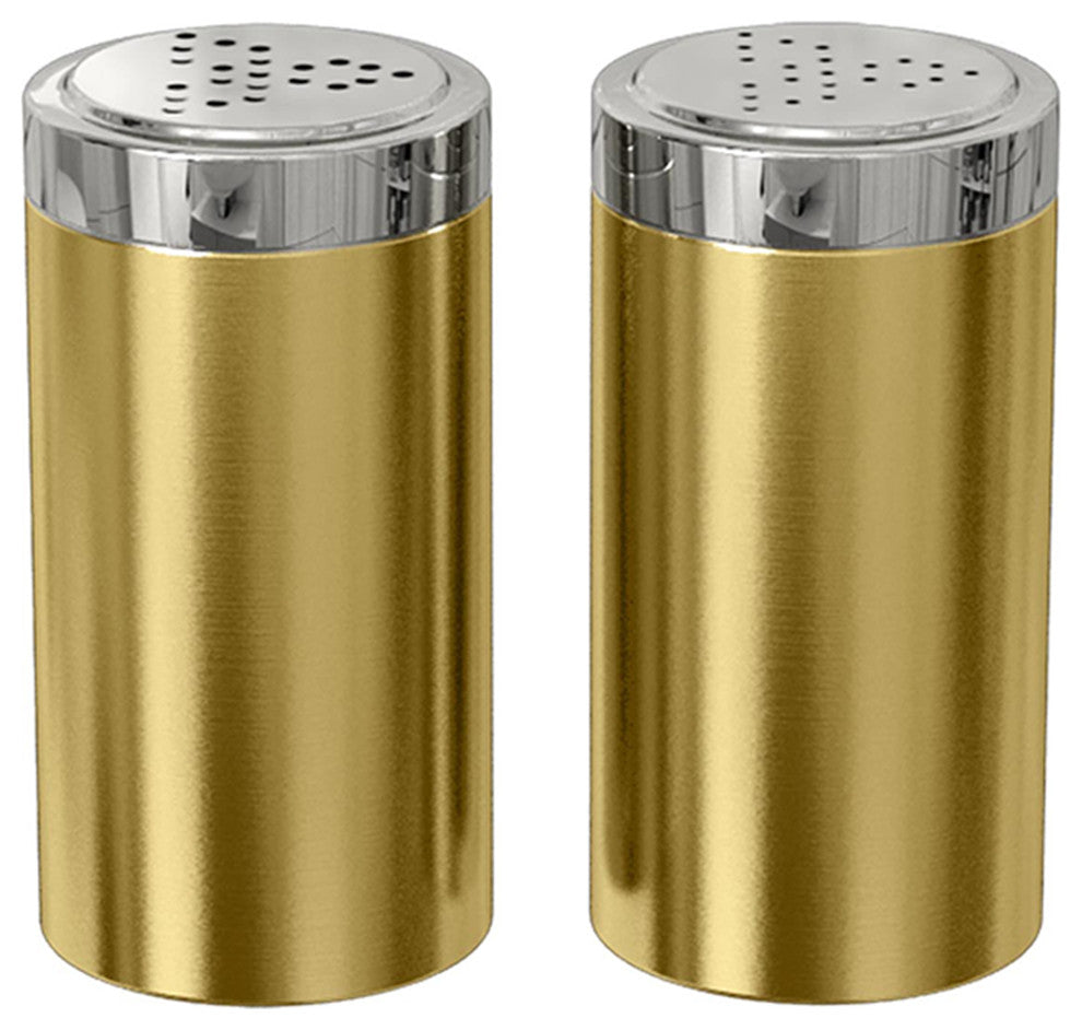 nu steel Jumbo Salt and Pepper Shakers, Gold