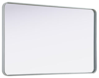 Home Living Contour Metal Rectangle Mirror 30x48, Silver