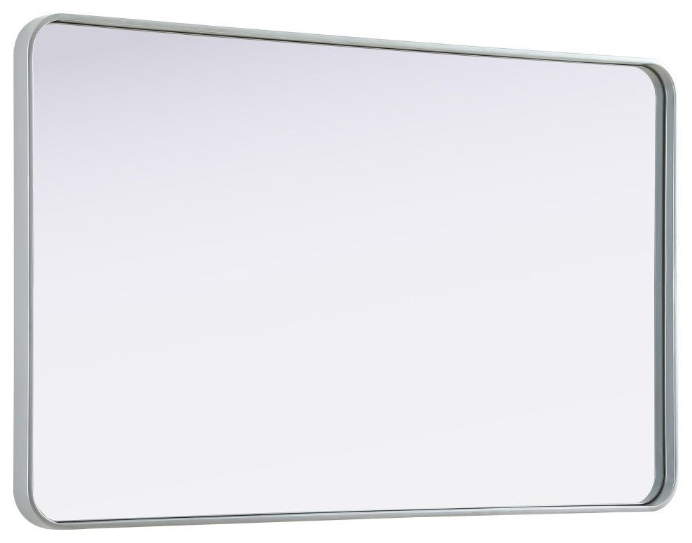 Home Living Contour Metal Rectangle Mirror 30x48, Silver