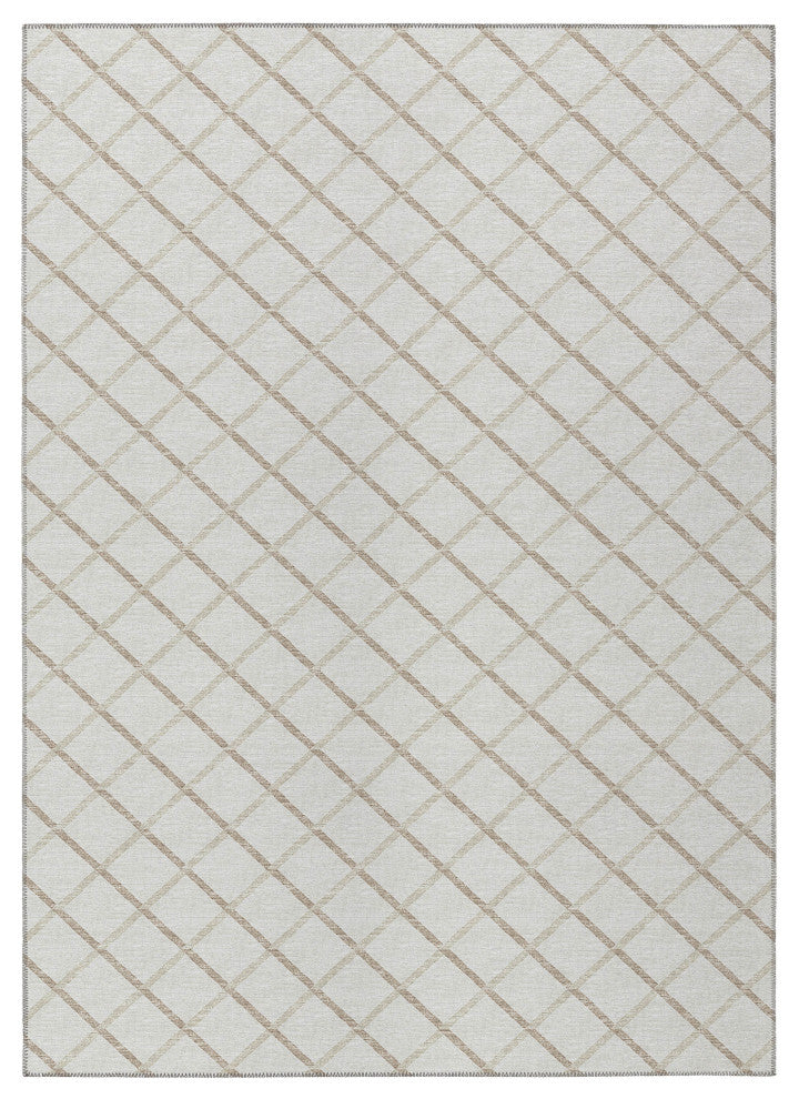 Indoor/Outdoor York YO1 Ivory Machine Washable 8' x 10' Rug