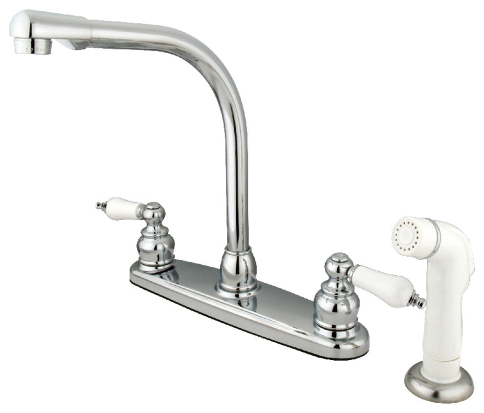 Kingston Brass Centerset Kitchen Faucet, Polished Chrome