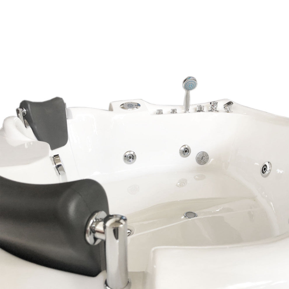 Whirlpool Corner Bathtub 59.05" x 59.05" with Heater - Ginevra