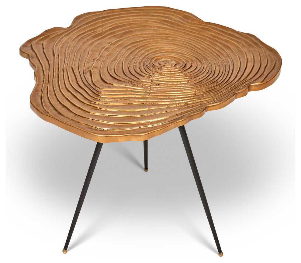 IE Series Easton Slab End Table, Brass