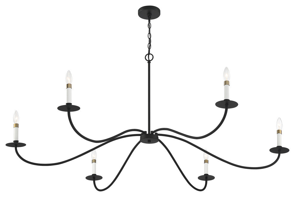 6-Light Chandelier, Matte Black