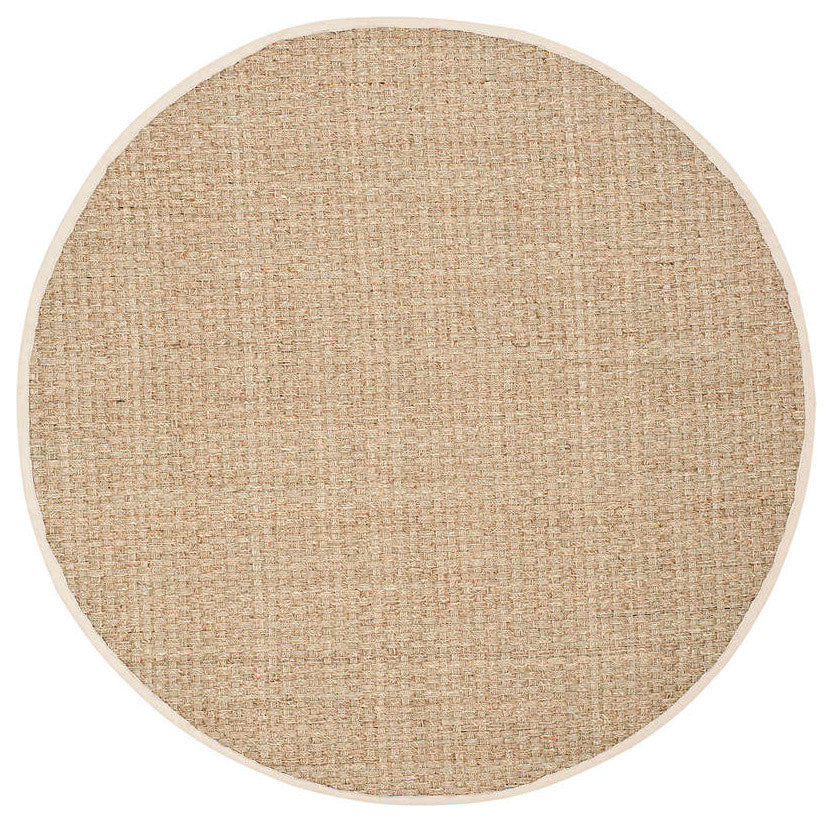 Safavieh Natural Fiber Nf114J Solid Color Rug, Natural/Ivory, 4'0"x4'0" Square