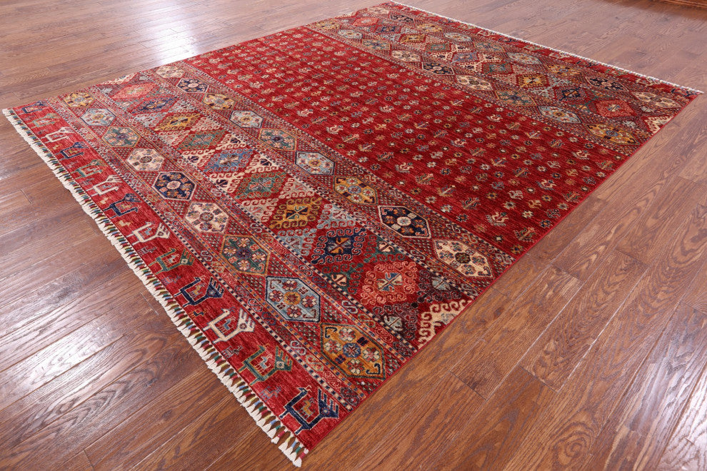 8' 3" X 9' 8" Tribal Gabbeh Wool Rug Q4880