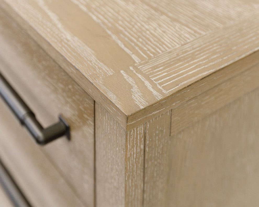 Modern Wood Double Pedestal Executive Desk, Light Brown
