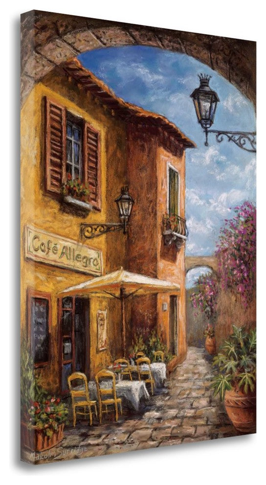 "Courtyard Cafe" By Malcolm Surridge, Giclee Print on Gallery Wrap Canvas