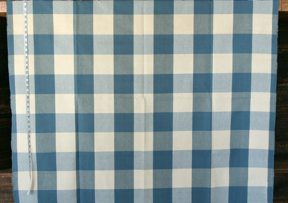 4" Blue Buffalo Check Fabric home decorating material, Standard Cut