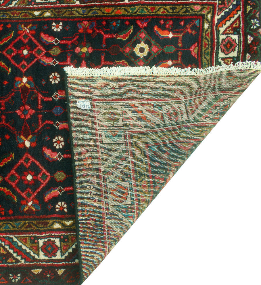Fine Vintage Distressed Elfaroui Charcoal/Ivory Runner, 3'4 x 12'8