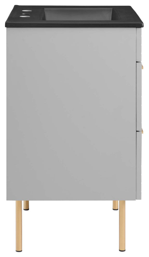 Daybreak 24" Bathroom Vanity, Light Gray Black