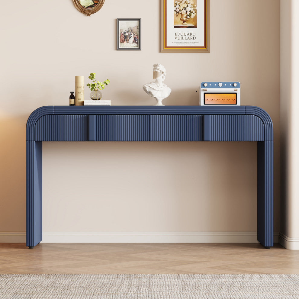 Gewnee Unique Modern Rounded Silhouette and Smooth Surface Console Table