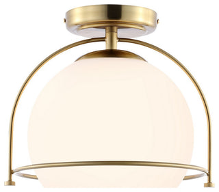 Safavieh Valise Flush Mount Gold/White Glass