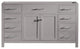 Caroline Bath Vanity, Gray, 60'', Single Sink, Base only