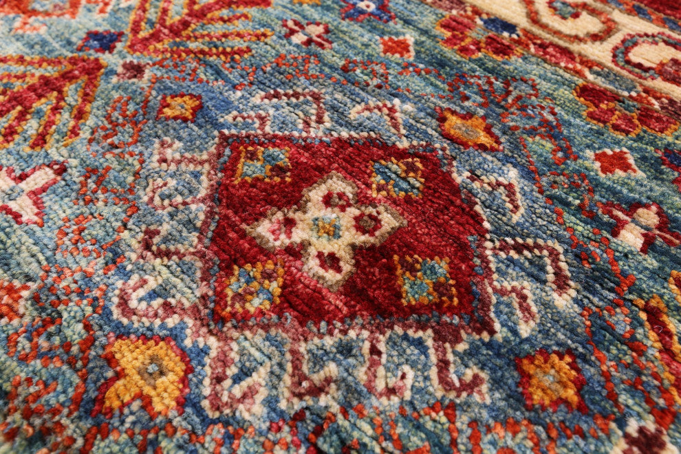 4' 0" X 6' 2" Hand Knotted Super Kazak Khorjin Rug - Q12675