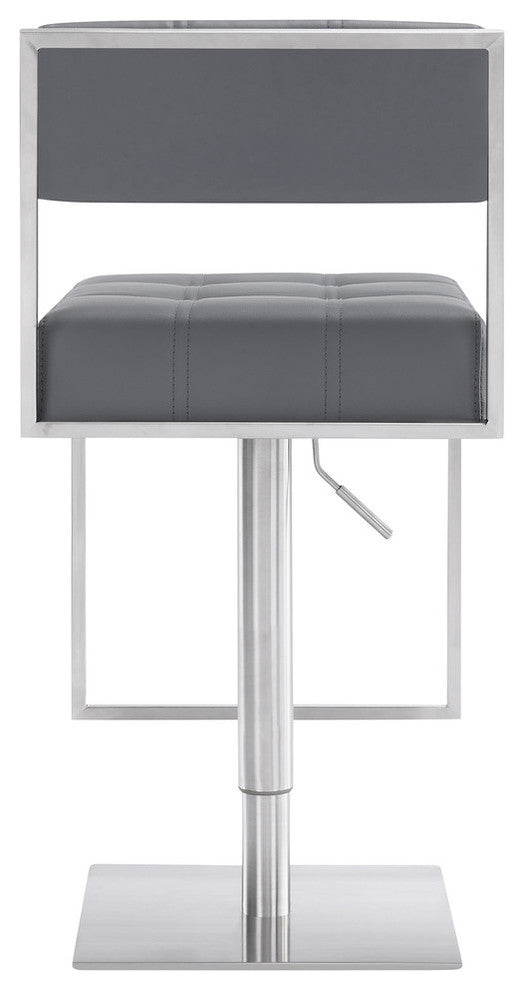 Michele Contemporary Swivel Barstool in Brushed Stainless Steel
