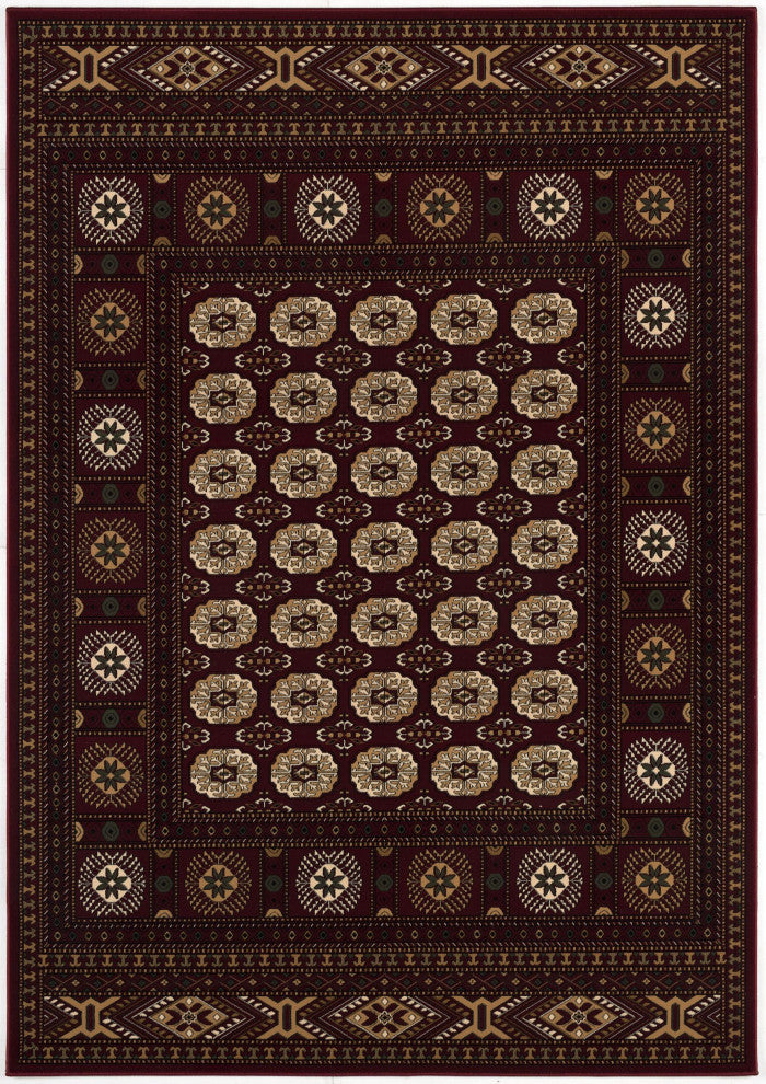2"x15" Red Eclectic Geometric Pattern Runner Rug