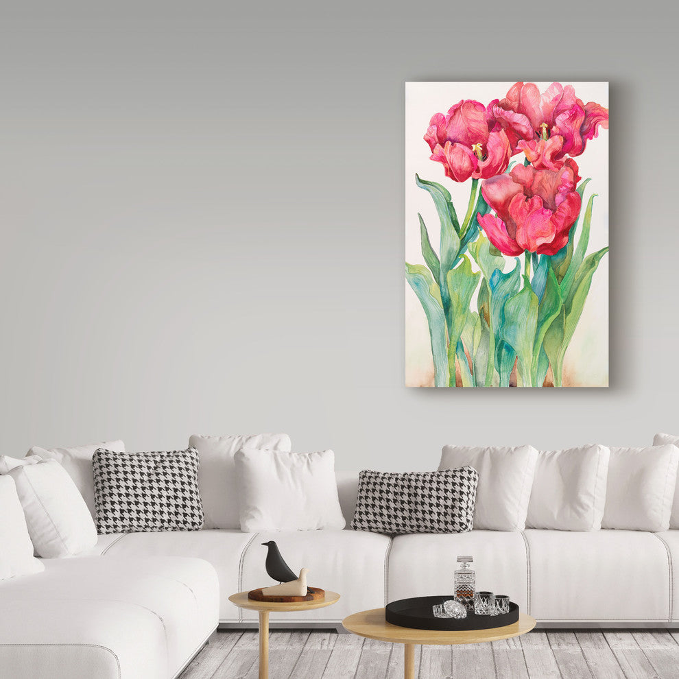 Joanne Porter 'Cherry Red Tulip' Canvas Art, 24"x16"