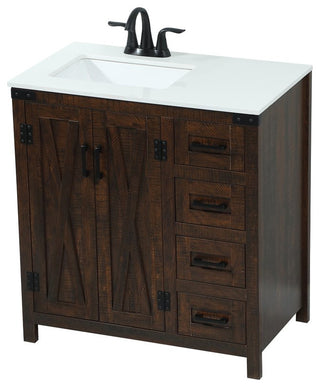 Home Living 19" Farmhouse Expresso-Light Bathroom Vanity