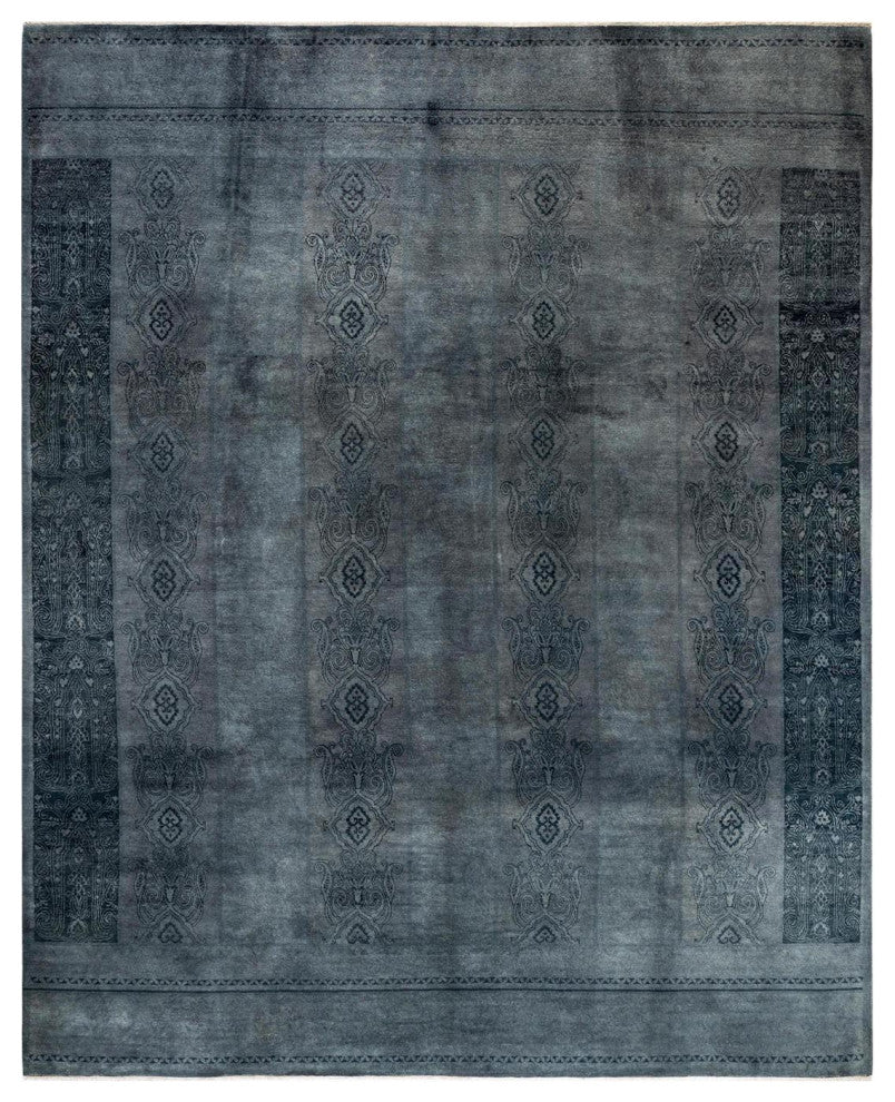 Fine Vibrance, One-of-a-Kind Hand-Knotted Area Rug Gray, 9' 4" x 11' 5"