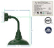 12in. Green Gooseneck Barn Light with Trim Arm