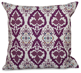 Bombay, Geometric Print Pillow, Purple, 20"x20"