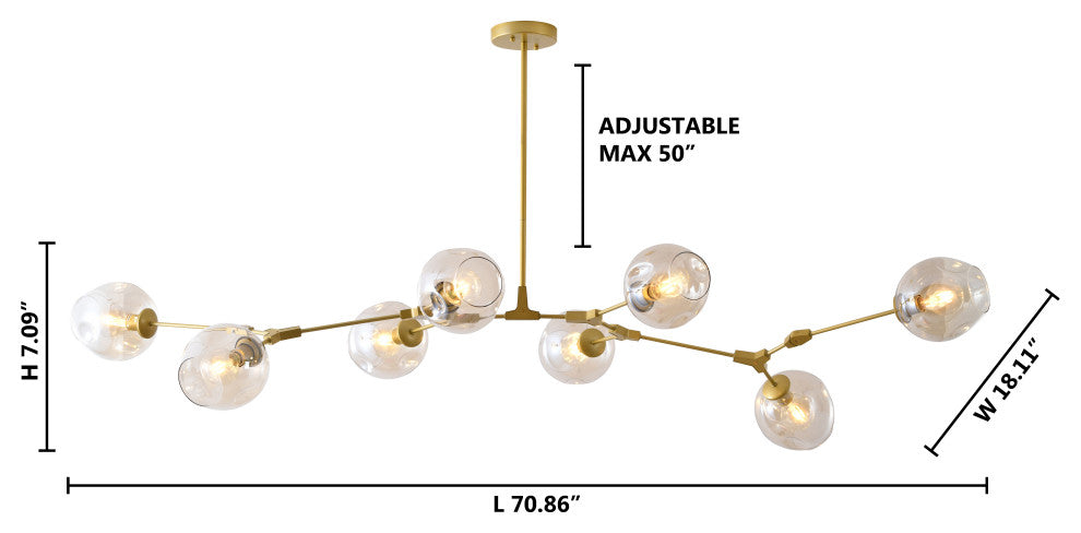 Black Metal Chandelier With Smoke Glass Shades, Gold