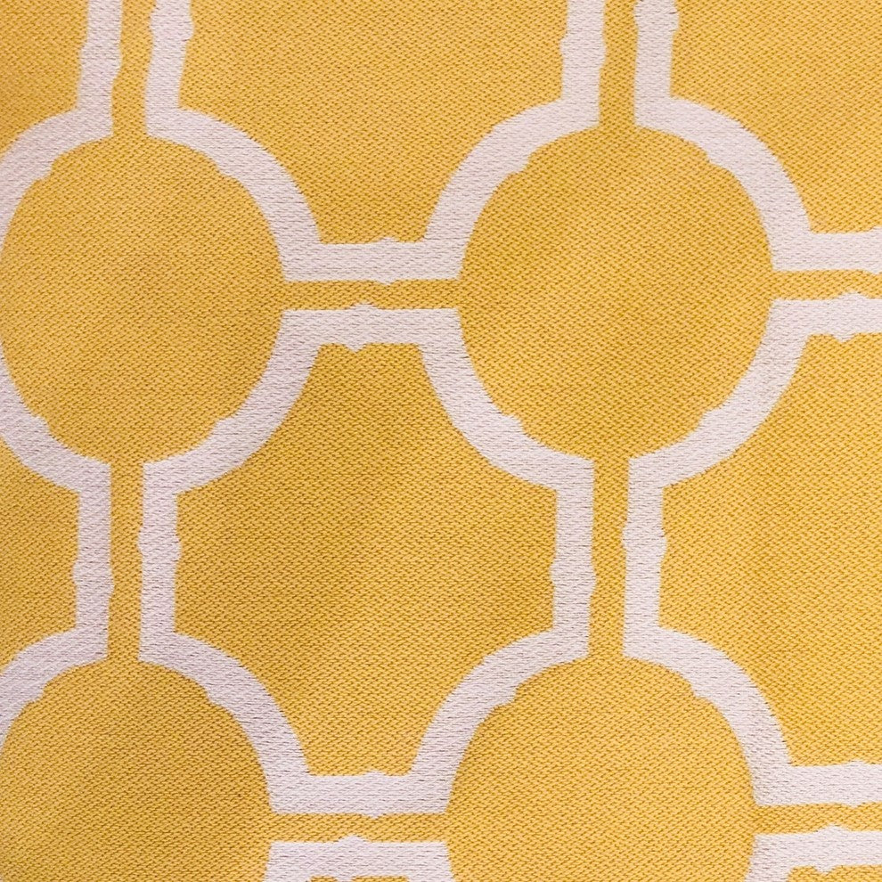 Honeycomb Yellow and Beige Luxury Throw Pillow, 20"x36" King