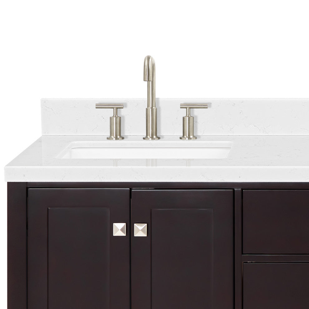 Ariel Cambridge 66" Double Rectangle Sinks Vanity, Carrara Quartz