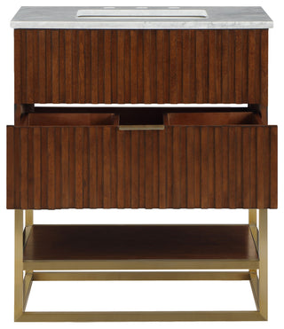 Monad Bathroom Vanity, Walnut, 30" Wide