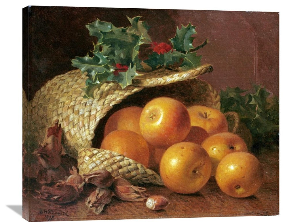 "Still Life With Apples, Hazelnuts and Holly" Artwork, 36" x 30"