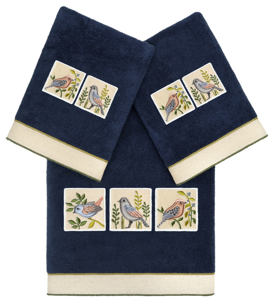 Linum Home Textiles 100% Turkish Cotton BELINDA 3PC Embellished Towel Set
