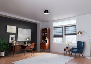 Hunter Cranbrook Collection 1-Light Cylinder Flush Mount, Matte Black