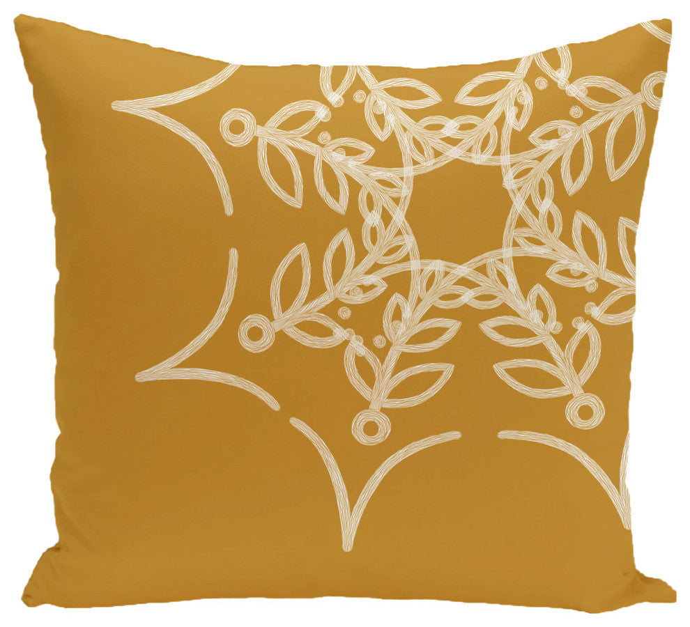 Web Art Holiday Print Pillow, Gold, 16"x16"