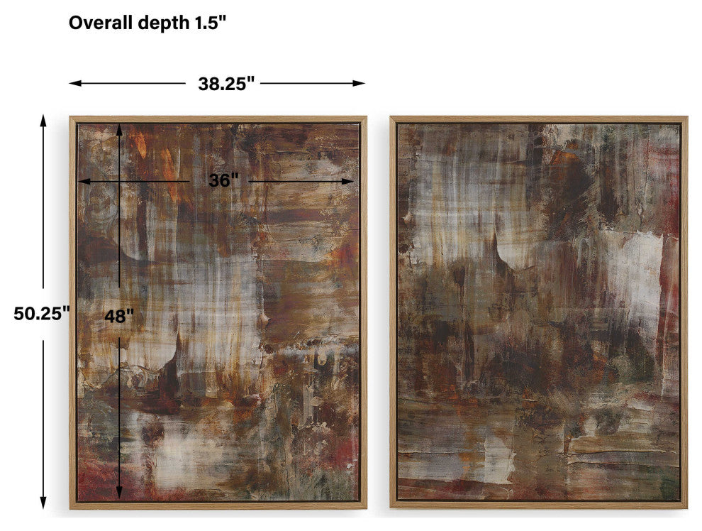 Uttermost Molten Patina Framed Canvases Set of 2