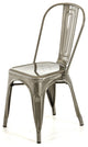 Set Of Four Gray Gray Metal Slat Back Dining Chairs