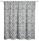 Ikat in Brown and Blue Shower Curtain