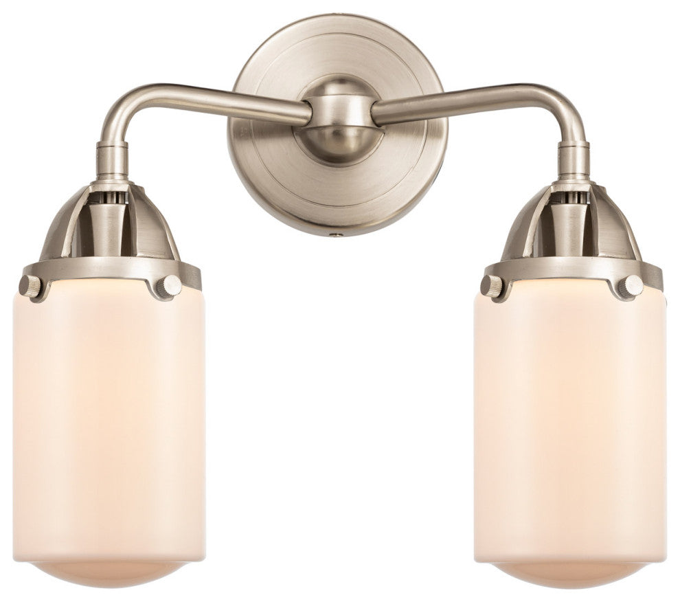 288-2W-SN-G311-LED 2 Light 12.5" Bath Vanity Light, Brushed Satin Nickel