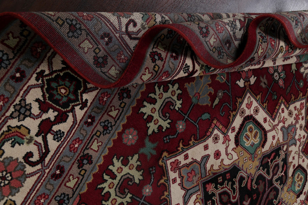 Heriz Oriental Traditional Area Rug Carpet Handmade Indian, Red, 17'4"x11'10