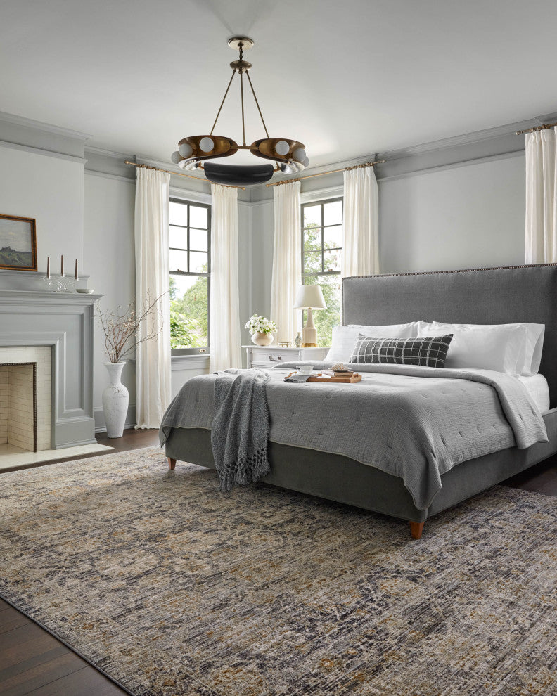 Jean Stoffer x Loloi Katherine Charcoal / Gold 2'-7" x 10'-0" Runner Rug