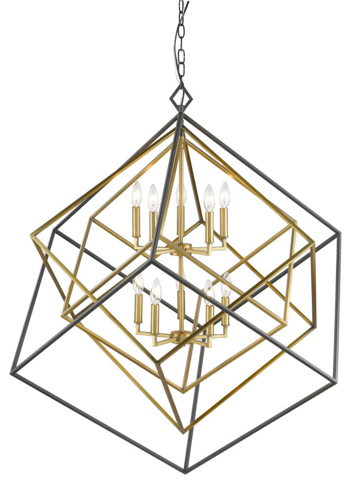 Z-Lite 457-10 Euclid 10 Light 42"W Two Tier Nested Cube - Matte Black