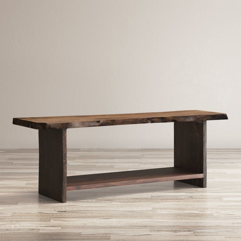 Cooper Live Edge 52 Solid Acacia Storage Bench