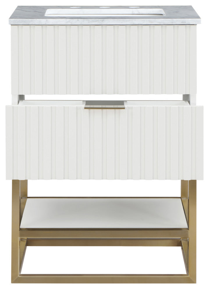 Monad Bathroom Vanity, White, 24" Wide