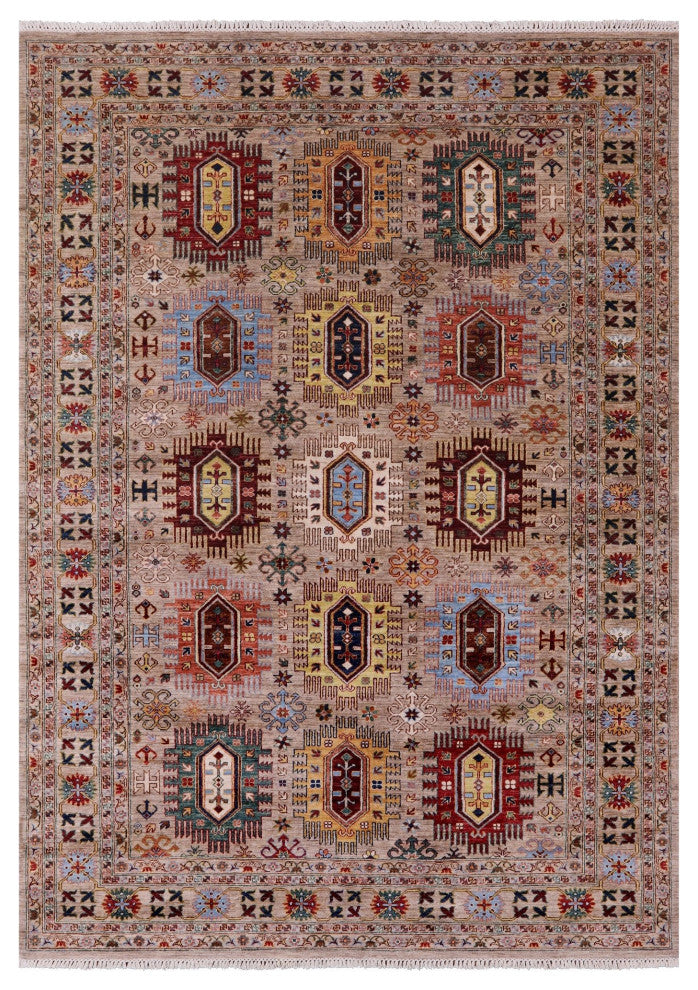 6' 11" X 9' 10" Fine Turkmen Ersari Handmade Wool Rug Q10189