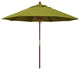 9'' Square Push Lift Wood Umbrella, Ginkgo Pacifica