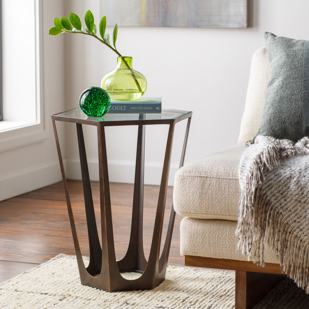 Surya Vortex End Table 22"Hx16"Wx19"D