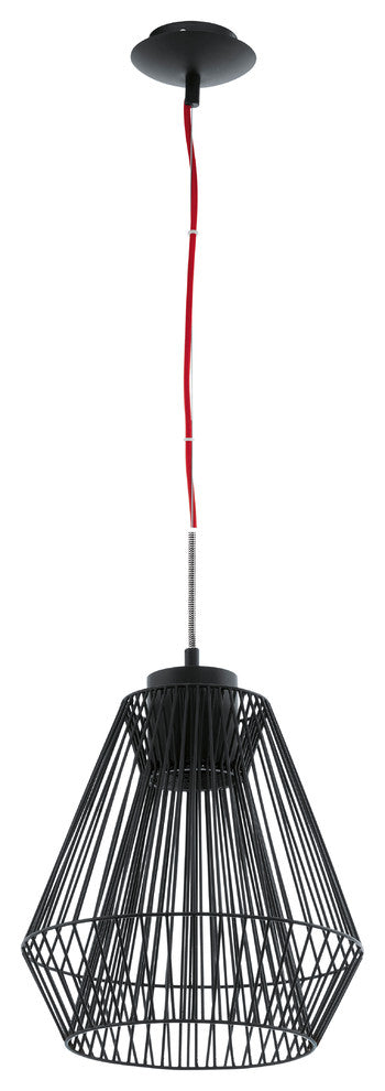 Eglo 1x50w Wire Cage Pendant W/ Black Finish - 200844A
